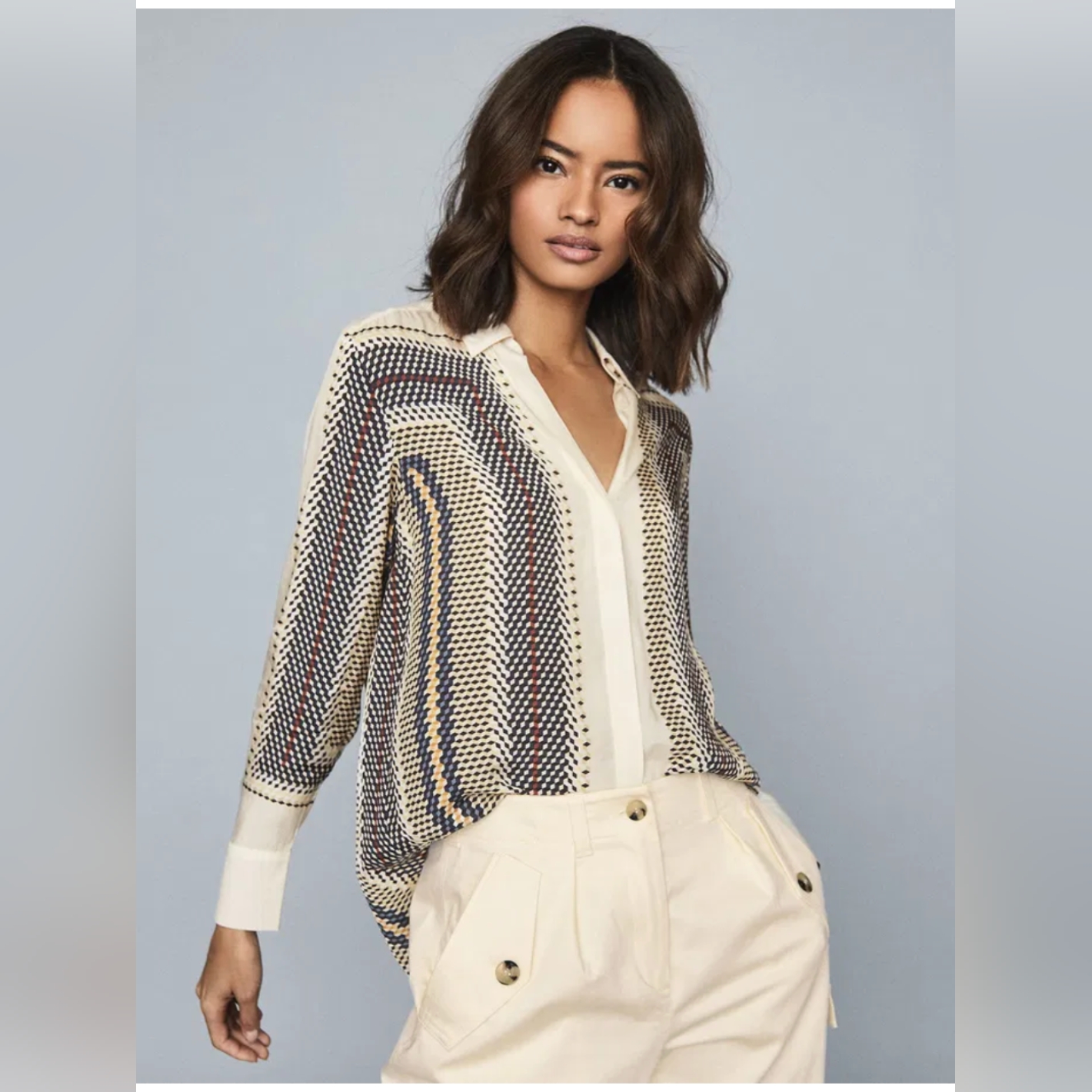 Reiss Kiki Scarf Print Blouse